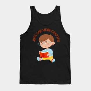 Little brother big brother reading book Just one more chapter I Love Books Bookworm Tank Top